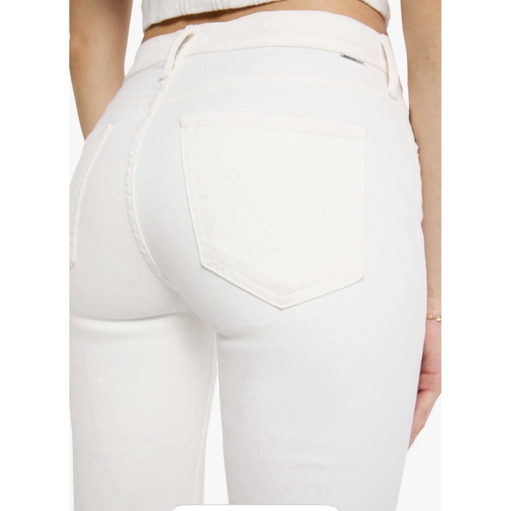 MOTHER The Mid Rise Dazzler Ankle Fairest Of Them All White Straight Jeans sz 34 - Picture 4 of 13